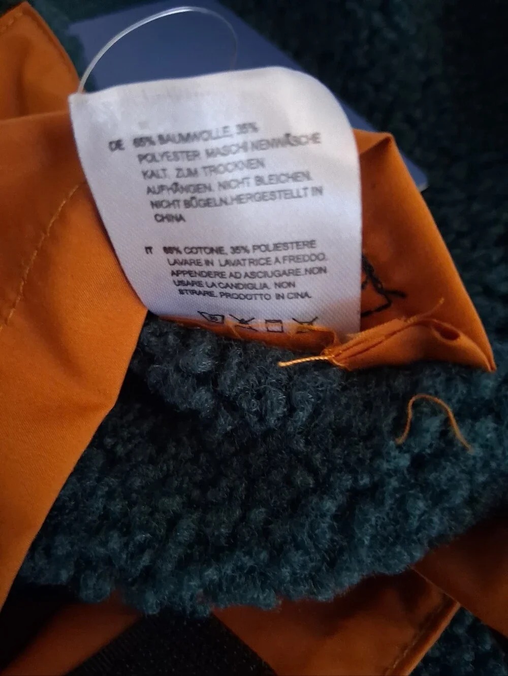 Spark Paws Reversible Sherpa Dog Coat in Green and Orange